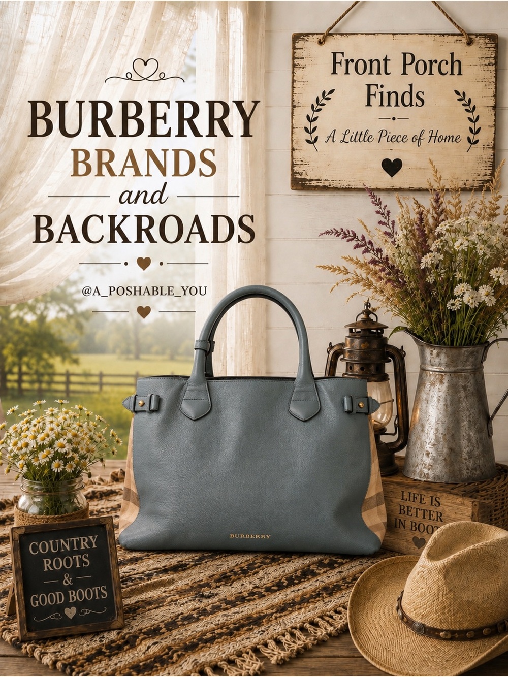 Burberry Medium Banner Tote House Check